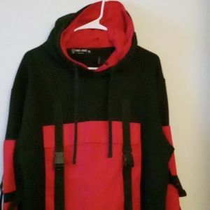 Black/Red Rebel Minds hoodie..size is XL. A really unique piece.